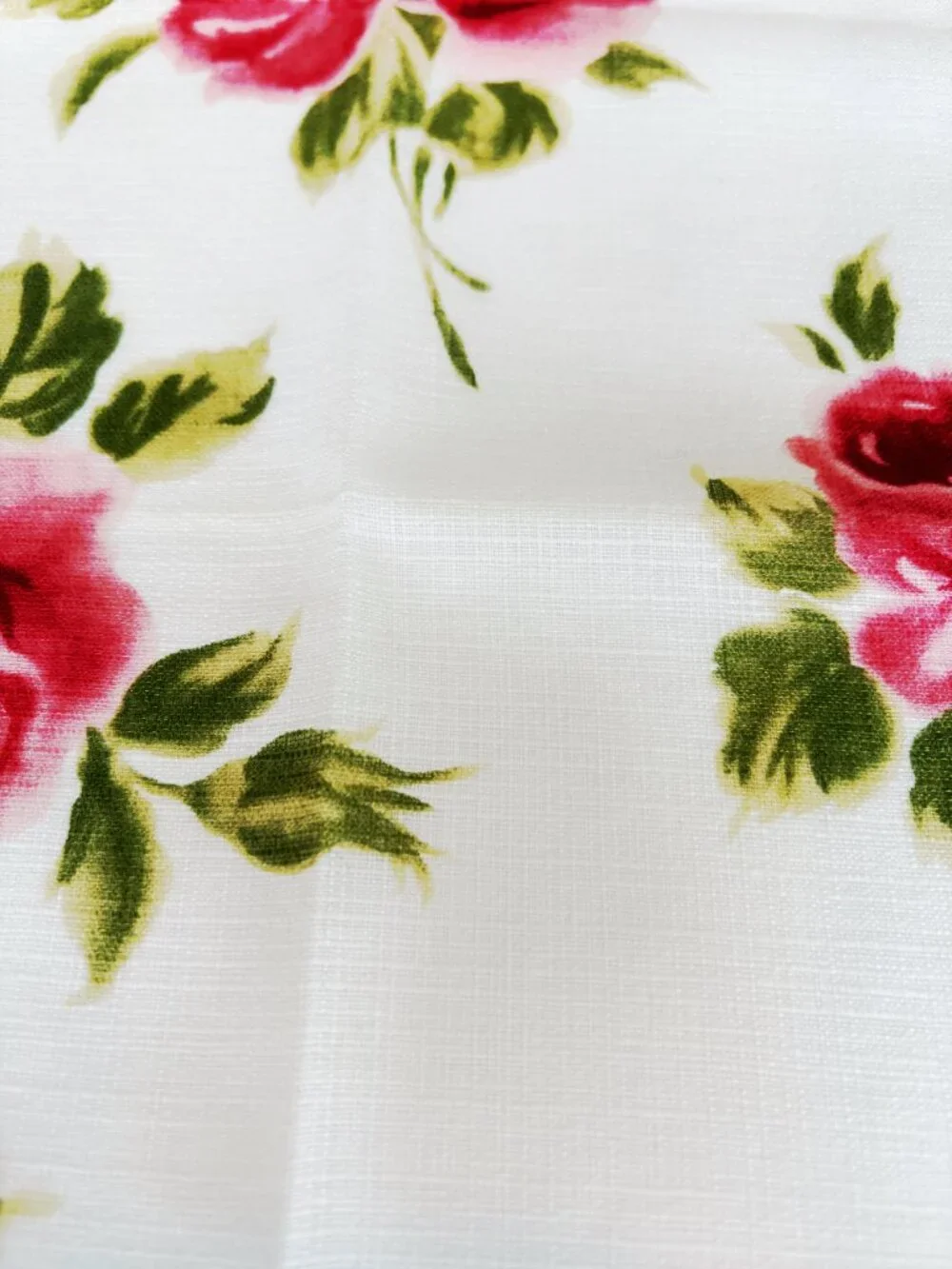 Renoma Vintage Cotton Floral Scarf Pink Roses Handkerchief 17